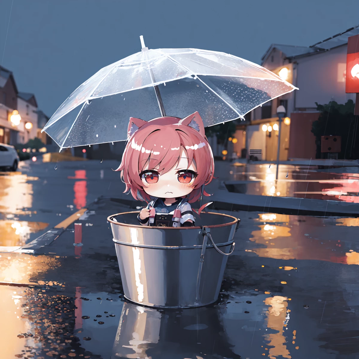 雨とバケツ