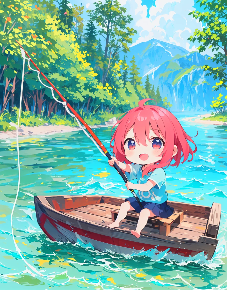 ちびキャラ川釣り