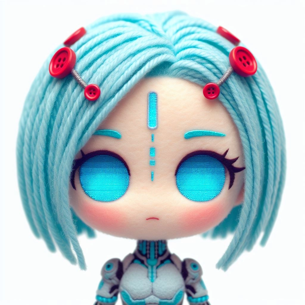 ボタンを活かした人形のアイディア