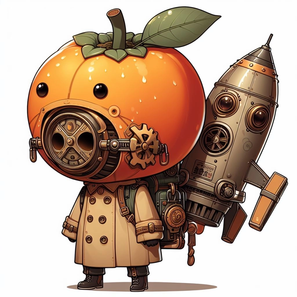 ちょっと変わった柿のキャラクター。