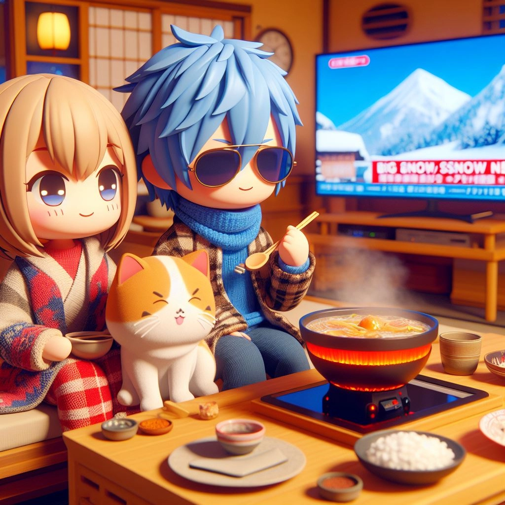 大雪ニュースを見ながら