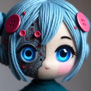 ボタンを活かした人形のアイディア