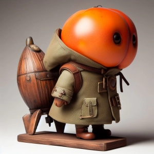 ちょっとグロテスクな柿のキャラクター。