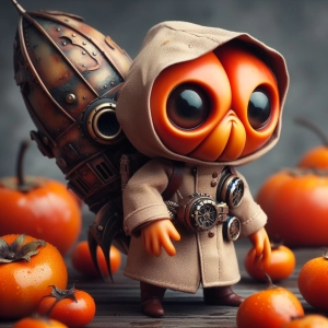 ちょっとグロテスクな柿のキャラクター。