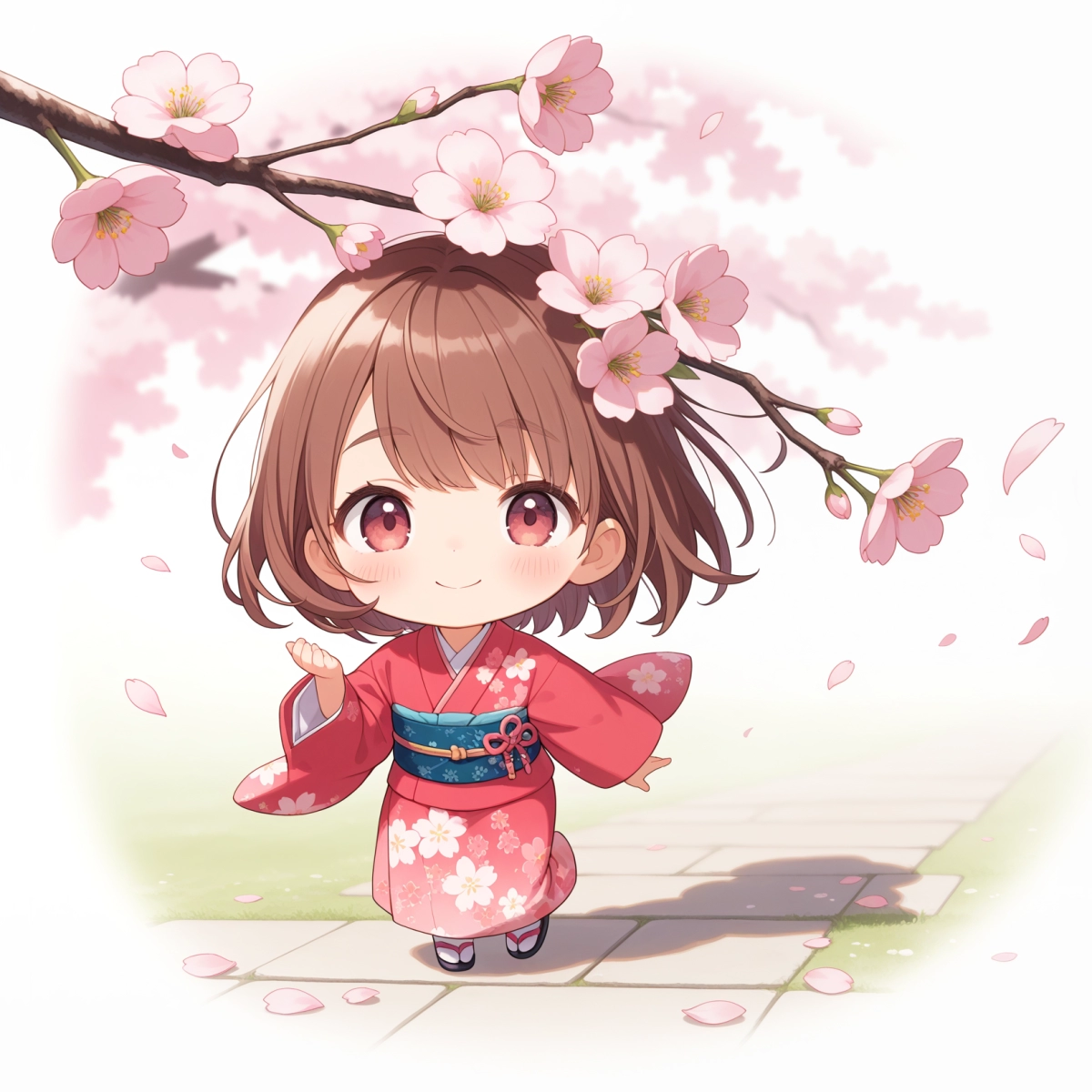 大きな桜とおチビちゃん