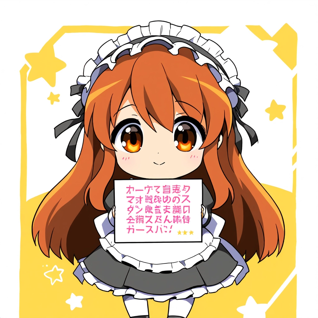 プラカードを持ったメイドさん