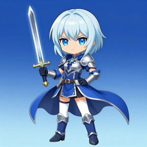 蒼き剣を掲げる小さな騎士